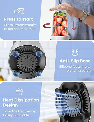 Ganiza Black 900W Smoothie Blender for Shakes & Smoothies - Powerful 6-Blade Kitchen Appliance