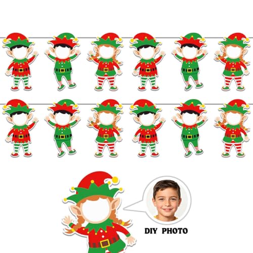 Christmas Elf DIY Photo Banner - Holiday Party Decor & Classroom Bulletin Board