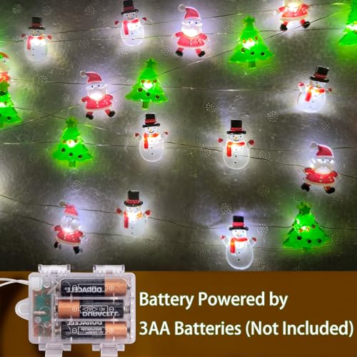 50 LED Snowman Santa Claus Christmas Tree String Lights- 17FT Fairy