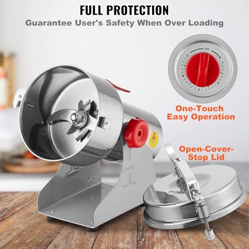 Electric Grain Mill Grinder 1000g - 3000W High-Speed Spice & Cereal Pulverizer
