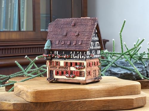Midene Ceramic Village Collection: Hand-Painted Rothenburg House Incense Holder