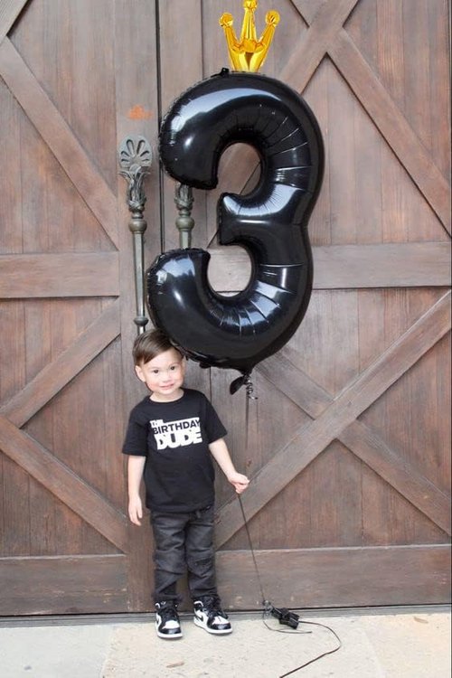 40 Inch Number 3 Balloon by Black | Perfect for 3rd Birthday Party Decorations