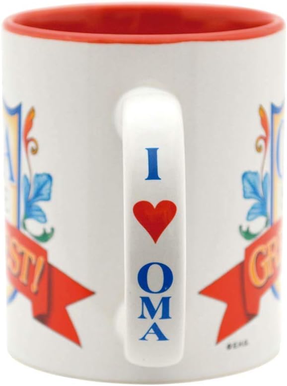 12 oz. Ceramic Coffee Mug - 'Oma is the Greatest' Multicolor Gift for German & Dutch Grandmas