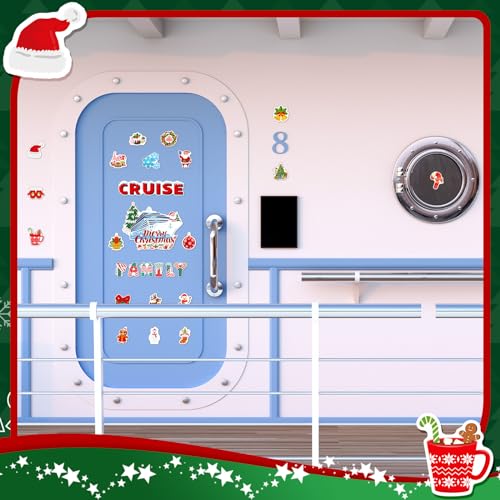 Christmas Cruise Door Magnets - 27 Pcs Holiday Magnetic Decorations for Boats & Yachts