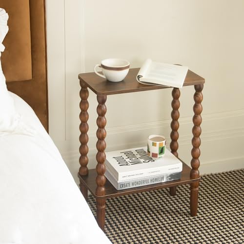 Fultyle Small Narrow End Table with Storage - Rustic Brown Nightstand