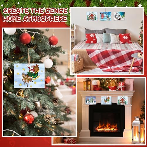 COCHIE 10 Pack Large Peppermint Candy Christmas Wood Slices for Painting XMAS B