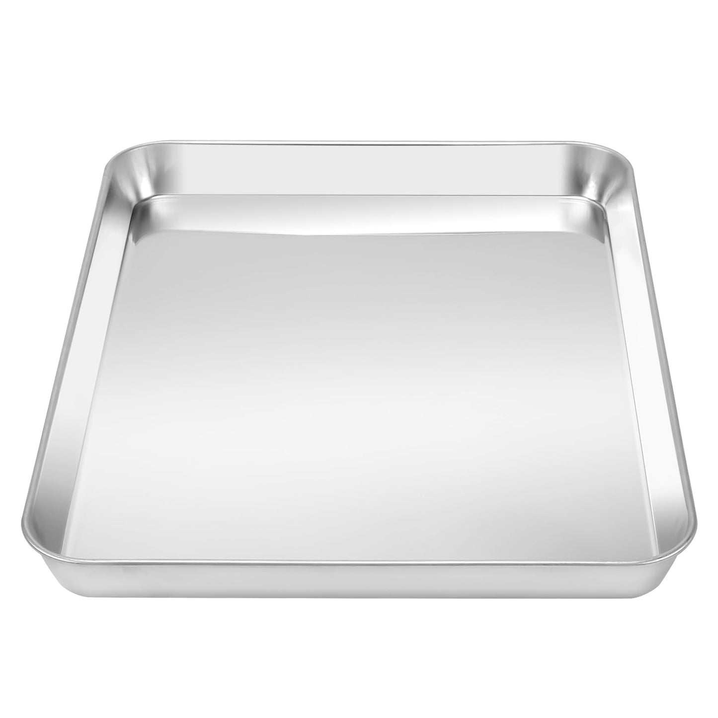 LEXININ Baking Sheet Set, 11.8 x 15.7 x 1 Inch, 8-Piece Stainless Steel Cookie Pan, Silver