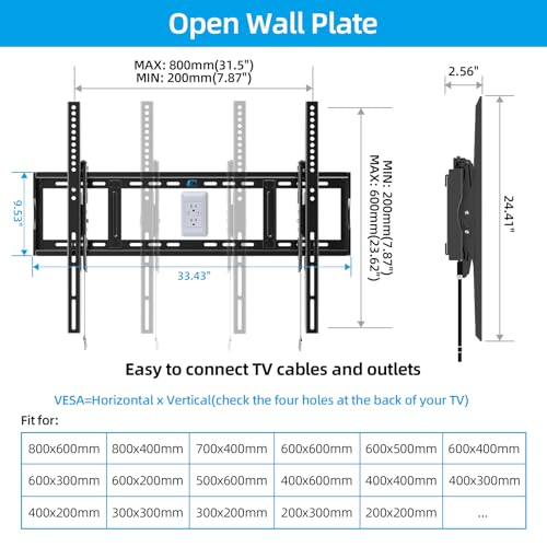 Heavy Duty Tilt TV Wall Mount for 48-120 Inch Flat Screen - Model 9801/ 48-120"