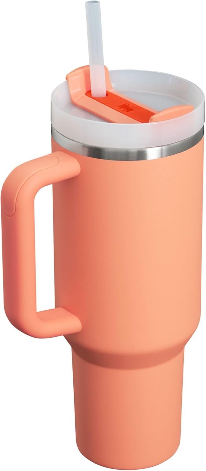 STANLEY Quencher H2.0 Tumbler - 40 oz Insulated Stainless Steel Cup with Handle & Straw | BPA-Free Nectarine