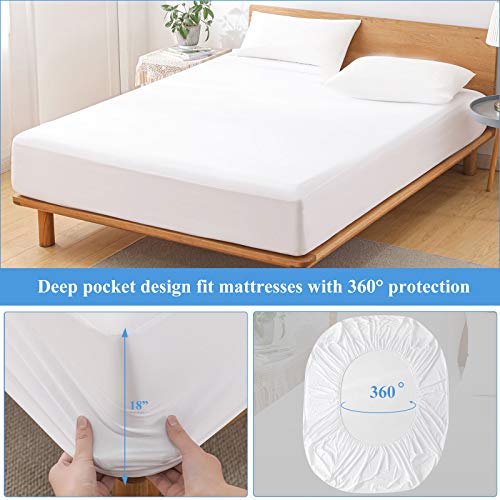 Softhour 2 Pack Twin Waterproof Mattress Protectors - Breathable Deep Pocket Fit