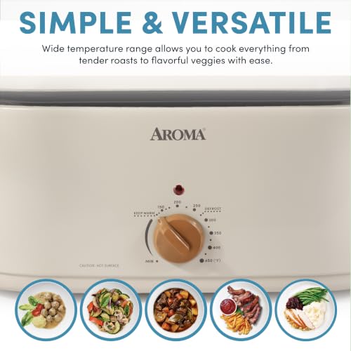 Aroma 22 Qt. Roaster Oven with Self-Basting Lid - Sandstone Variation