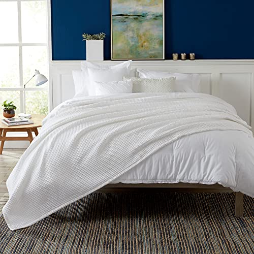 King Cotton Waffle Weave Bed Blanket - Breathable, Soft, Lightweight for All Seasons