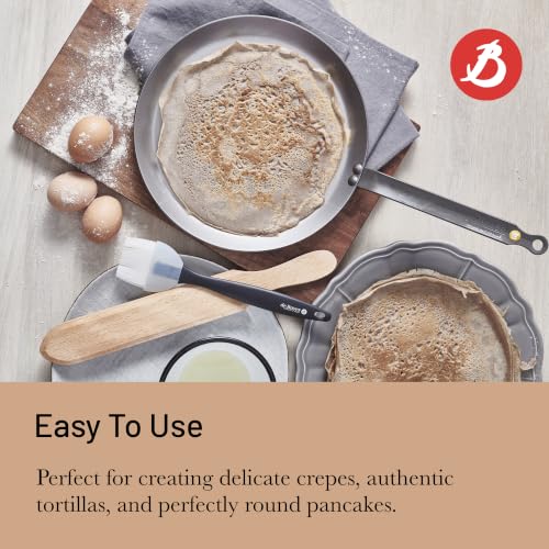 de Buyer 12-Inch Carbon Steel Crepe & Tortilla Pan - Non-Stick French Cookware