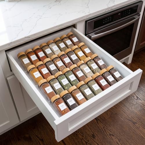 Savvy & Sorted Clear Large Acrylic Spice Drawer Organizer 4-Piece Expandable