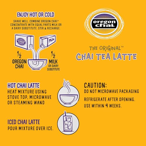 Sugar Free Chai Concentrate 32 Fl Oz Pack of 6 - Spiced Black Tea Latte