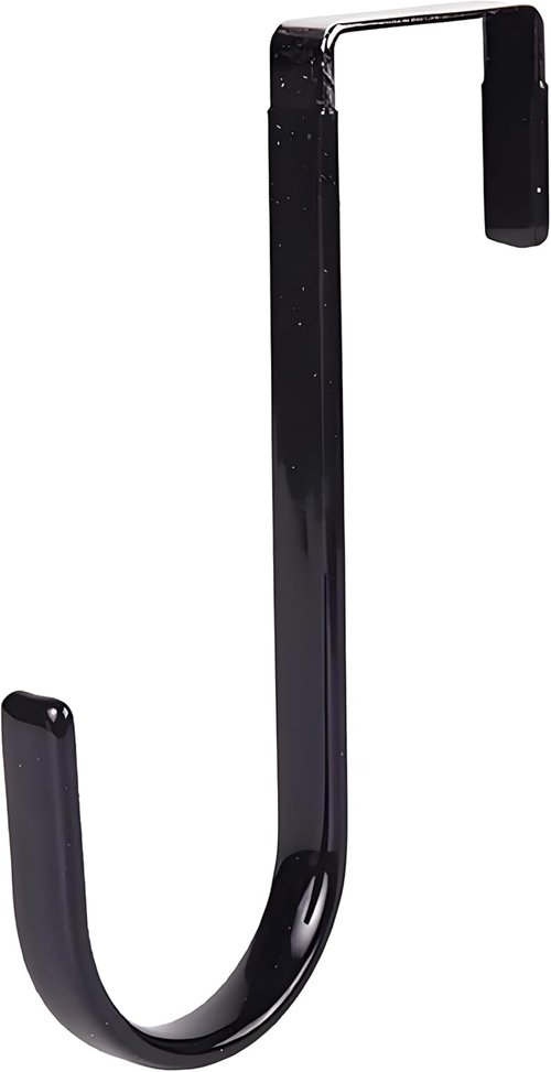 Black Wreath Hanger - Metal Over The Door Hook for Christmas Decorations | Durable & Stylish