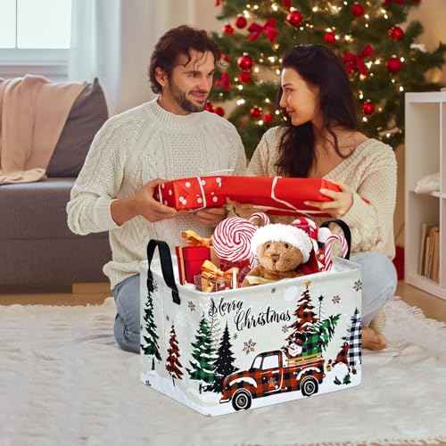 Christmas Basket for Gifts Nursery Hamper Collapsible Waterproof Storage Bin Kids Toy Box Book Shelf Basket Xmas Party Decor