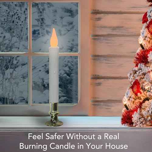 Brite Star Battery Operated 9-inch LED Candles - 1 Count Flickering Flameless Candles with Timer - Perfect for Indoor Window, Outdoor Patio Home D?cor