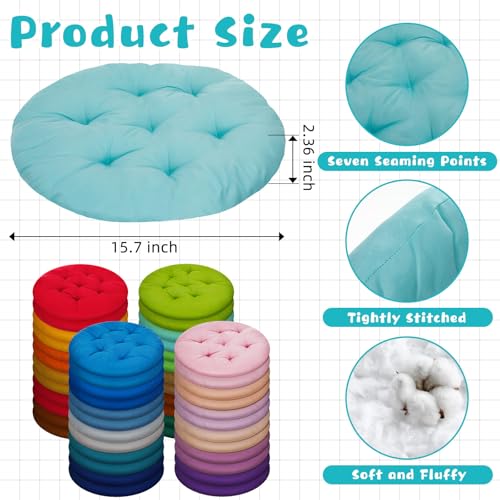 Set of 48 Round Floor Cushions 15.7 Inch Soft Seating Pillows for Home & Classroom