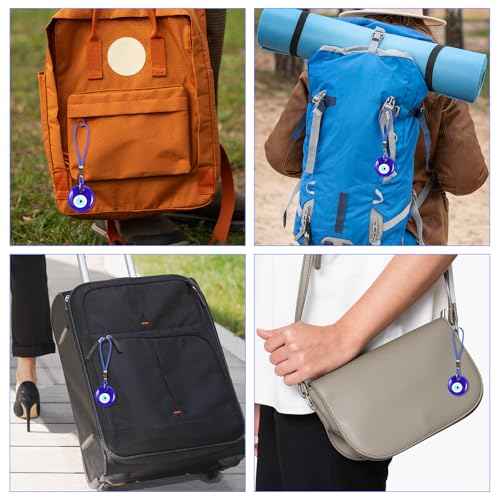 4 Pcs Blue Evil Eye Glass Hanging Pendant, Evil Eye Car Hanging Ornament Glass Blue Eyes Decor Car Accessories Eyes Charm for Good Luck Protection Wedding Party Christmas Favors Gift