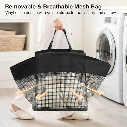 STO STO 75L Foldable Rolling Laundry Cart with Removable Bag & Steel Frame