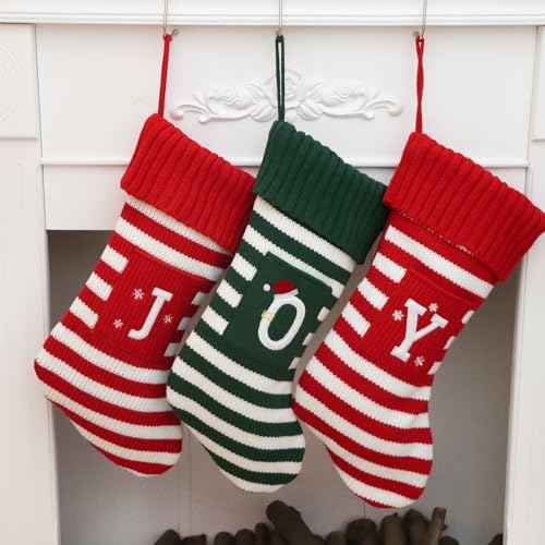 Christmas Stocking Knit Initial Christmas Stockings for Family Farmhouse Monogram Letter Christmas Stockings Christmas Decorations Gift Stocking Personalized Stocking Embroidered Letter B