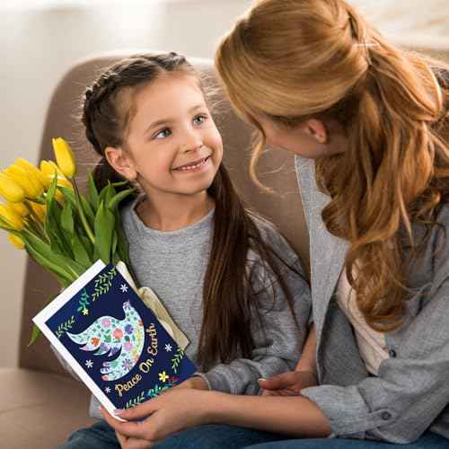 ceiba tree Christmas Cards 24pcs Peace Dove Greeting Card Christmas Note Cards with Envelopes and Stickers