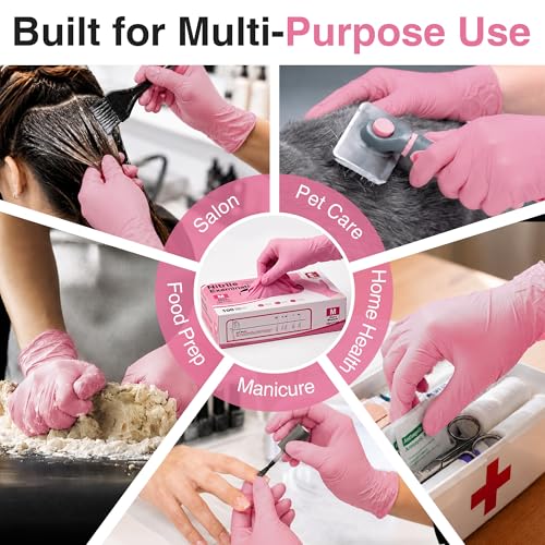 Schneider Nitrile Exam Gloves Medium 1000 Pairs Powder & Latex Free Pink