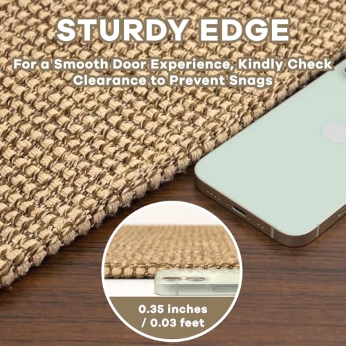 Earthall 4x6 Ft Woven Washable Area Rug - Non Slip Entryway Carpet in Orange/Tan/Brown