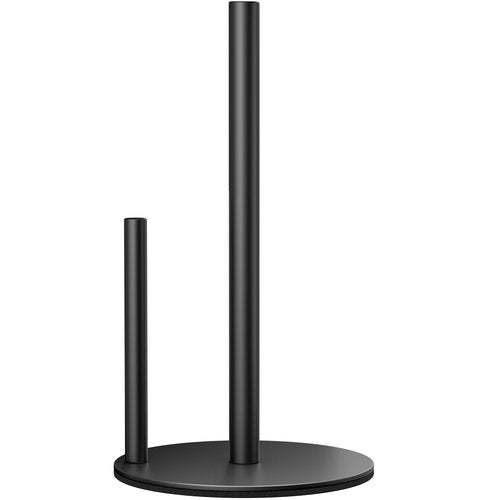 Chinpakden Black Paper Towel Holder Stand for Kitchen Countertop and Bathroom, Stainless Steel Kitchen Upright Paper Towel Holder for Large and Standard Rolls(Matte Black)