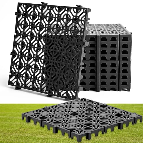 Interlocking Ground Protection Mats 15.7 x 15.7 in - 10 Pack Heavy Duty Lawn Grid