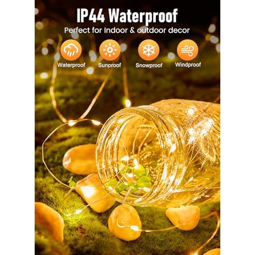 Minetom Fairy String Lights, 33Ft 100 LED Mini Battery Operated Fairy Lights Copper Wire Twinkle Lights Mason Jar Lights, Waterproof Starry Firefly Lights for Party Wedding Christmas Decor