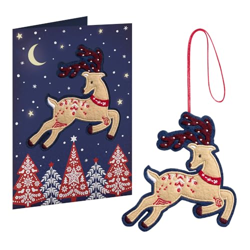 Lovepop Prancing Reindeer HeartFelt Charm Card with Envelope – 5x7 (Variation: Prancing Reindeer Heartfelt Charm Card)
