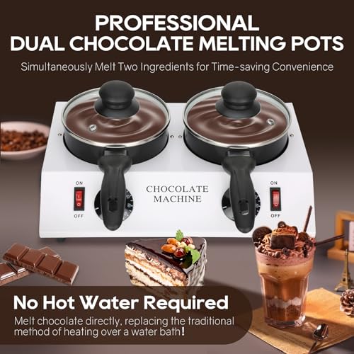 Electric Chocolate Melting Machine with Dual Tempering Pots - Fast & Even Heating