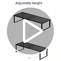 Expandable Stackable Metal Kitchen Organizer with Adjustable Shelves - Large Black 10.24"D x 16.6"~26.5"W x 6.1"/7.5"H