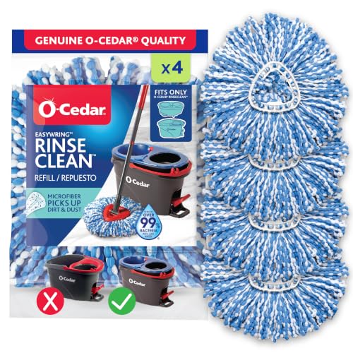 O-Cedar EasyWring RinseClean Microfiber Mop Refill 4-Pack - Classic - Blue