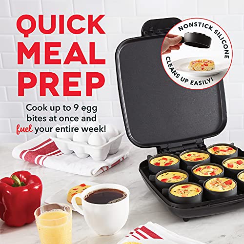 Egg Bite Maker - Family Size Electric Breakfast & Snack Maker - Black / 9 Servings