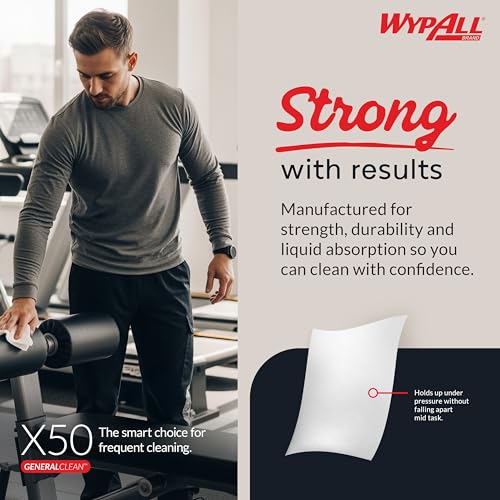 WypAll GeneralClean X50 Cleaning Cloths Set - Pop-Up Box, 10 Packs of 168 Towels