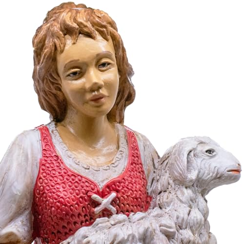 12-Inch Shepherd with Lamb Nativity Scene Figurine | Christmas Holiday Decor