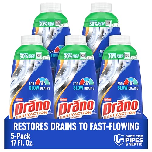Drano Dual Force Foamer Drain Clog Remover & Cleaner 17oz Pack of 5