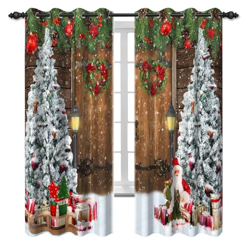 Hraiufc 52x84 Inch Blackout Curtains for Living Room Bedroom Xmas Holiday Decor, Pack of 2