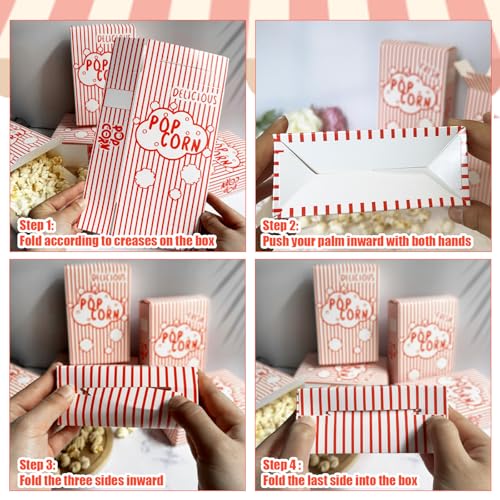 Ysglory 200 Pack 1.25 Oz Popcorn Boxes - Party & Movie Night Servings