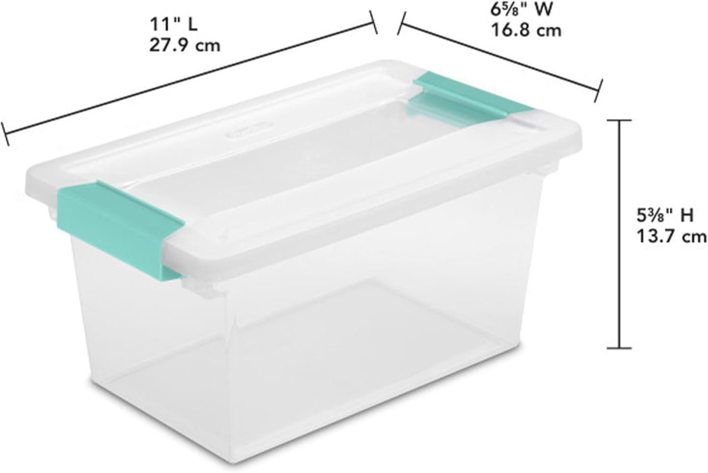 Sterilite Clip Box Set - Stackable Clear Plastic Bins with Latching Lids | Medium Storage for Arts, Crafts, and Office Organization