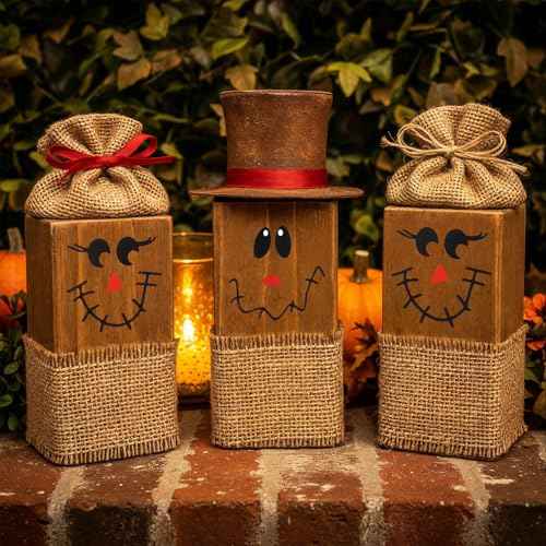 24 PCS Fall Scarecrow Face Stickers, Cute Scarecrow Vinyl Decals, Scarecrow Faces for Crafts Wall Decals Stickers Halloween Thanksgiving Christmas Glass Window DIY Craft Sticker