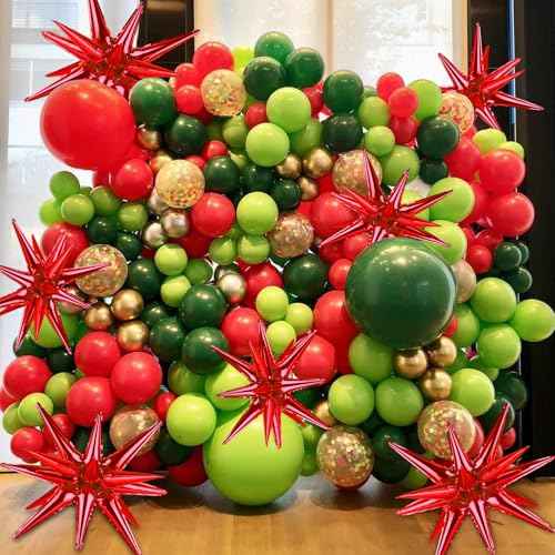 8 Pcs Red Star Balloons, 27/22 inch One-Piece Explosion Balloons Aluminum Foil Balloons for Birthday, Christmas, Wedding, Backdrop, Anniversary, Graduation Party Decorations(Red)