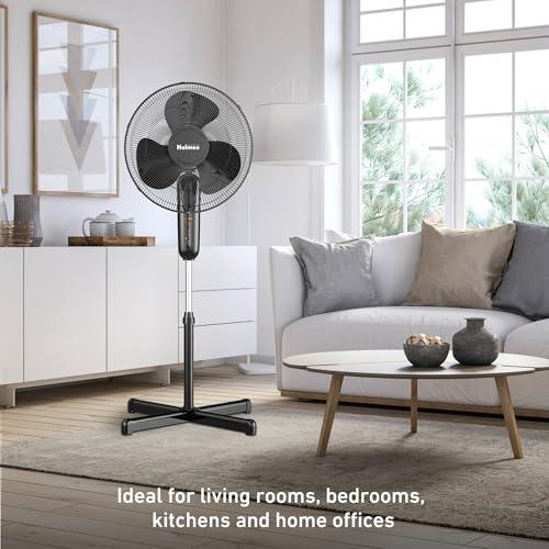 Black 16-Inch Digital Oscillating Tower Fan with Remote, 3 Speeds & Timer