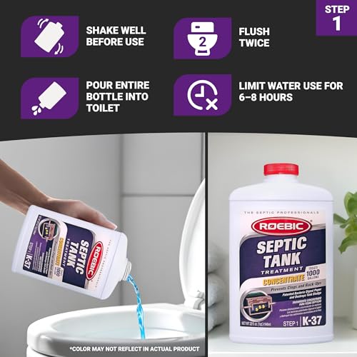 Roebic Septic System Maintenance Kit - Complete 4 Quarts Bacterial Treatment