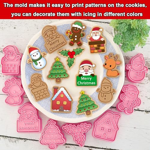 Leesgel 3D Christmas Cookie Cutters Set - Holiday Baking Shapes for Kids & Family