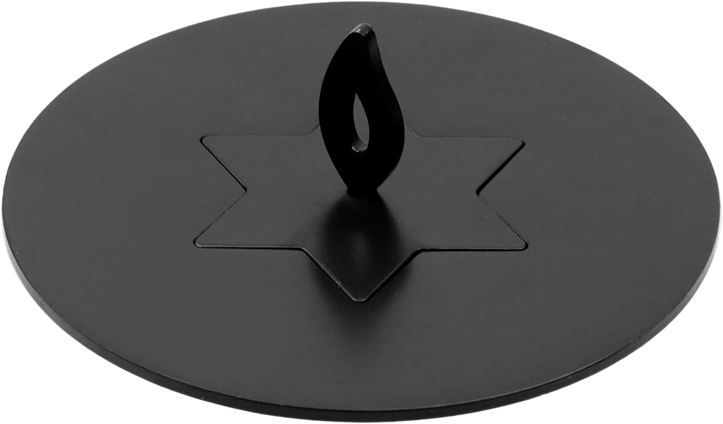 Skiennix Black Candle Jar Topper - Stainless Steel Star Covers for 3.15" Round Scented Candles | Ideal for Spa & Meditation