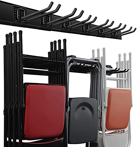 Wallmaster Garage Storage Wall Mount Folding Chair Hangers 6 Hooks + 3 Panels